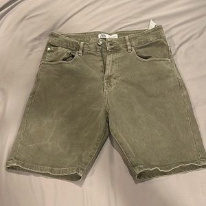 Zara Washed Out Green/Olive Shorts